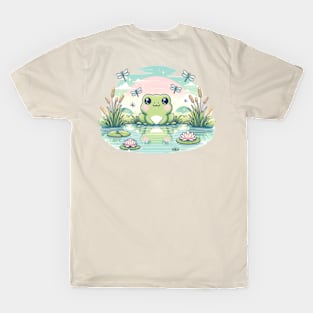 Frog Cottagecore Cute Kawaii Chibi Toad Mushroom T-Shirt